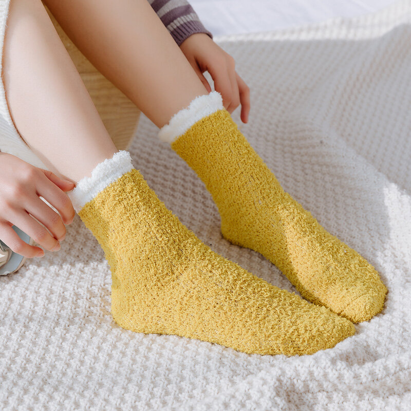 Женские хлопковые носки на осень и зиму, 1 пара, модные носки, индивидуальные носки средней длины, однотонные дышащие удобные носки для женщи...