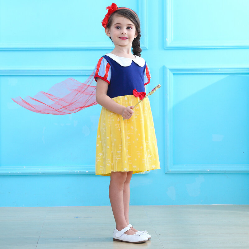 Children Girl Snow White Princess Dress Kids Prom Cosplay Anime Dresses for Baby Gifts Intant Helloween Party Fancy Clothing