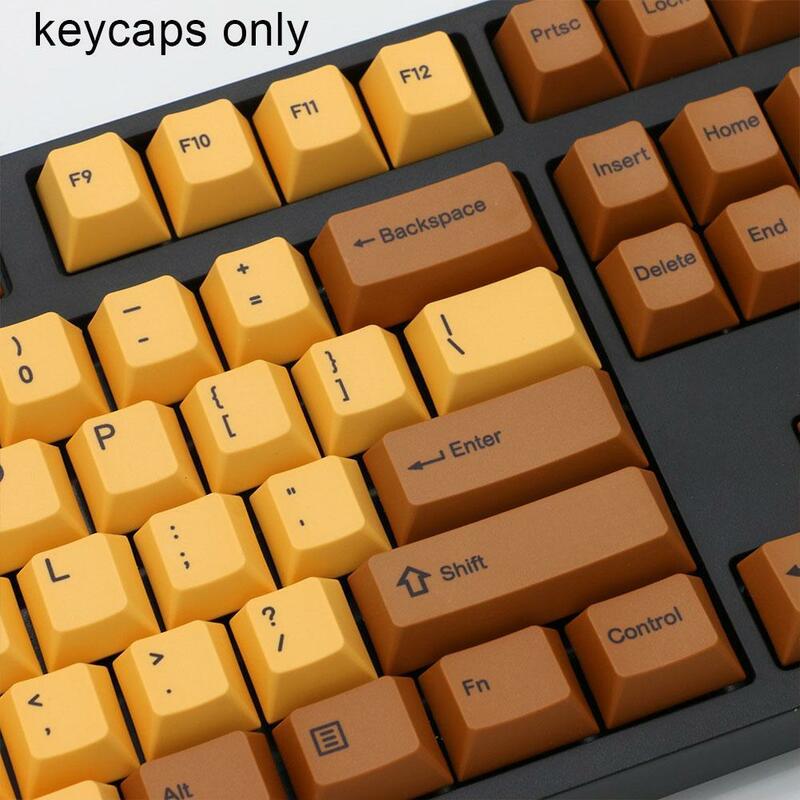 110ปุ่มช็อกโกแลต Retro สี PBT Sublimation Keycap แป้นพิมพ์ Keycap ความสูงเดิมแป้นพิมพ์หมวก