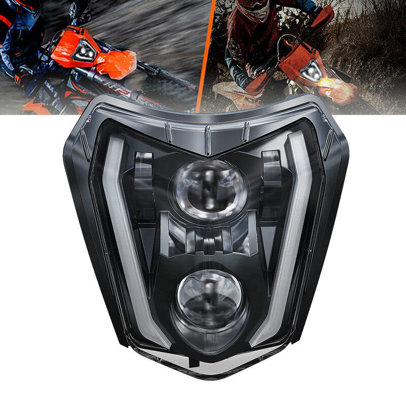 ไฟหน้ารถจักรยานยนต์ LED Wick ไฟหน้าสำหรับ EXC XC SX SXF XCF XCW 125 250 300 450 Super Moto Enduro Motocross จักรยานสกปรก