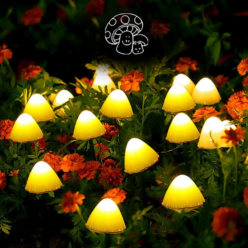 От солнечной энергии грибовидной формы String светильник s Waterproof светодиодный садовый светильник на солнечной батарее светильник Outdoor Solar Router ...