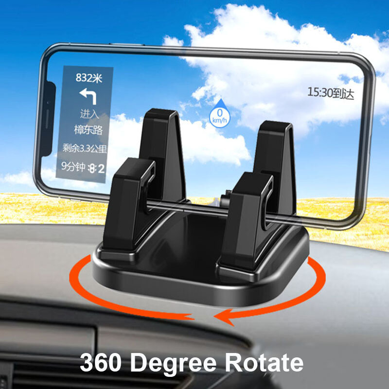 Support de téléphone portable pour voiture, rotation à 360 degrés, accessoire de tableau de bord