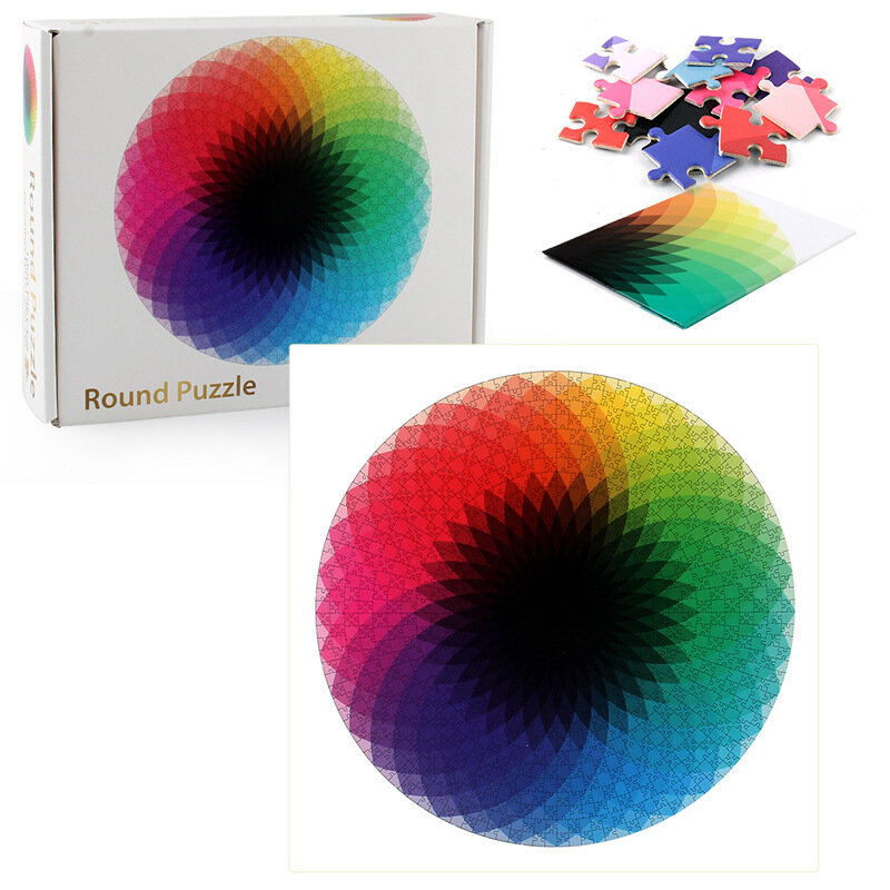 Jigsaw Puzzle 1000 Piece DIY The Earth Moon And Round Rainbow 2mm Paper Plane Educational Toy