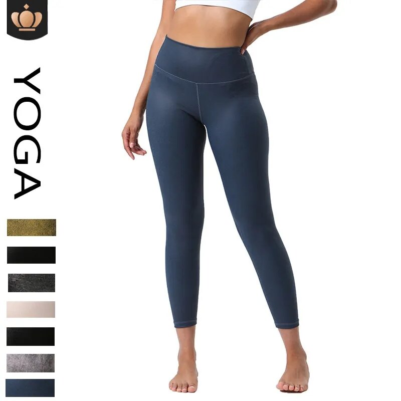 Pantalon de yoga taille haute en nylon pour femme, pantalon de fitness en cuir, surnom de yoga, bergame, nouveauté