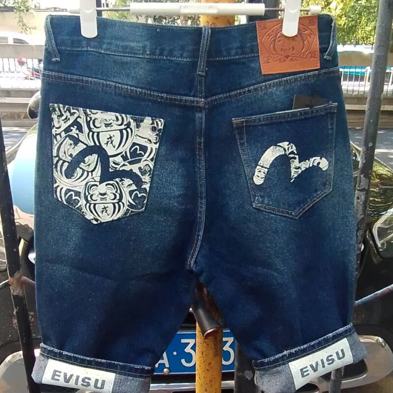 Pantaloncini di Jeans da uomo nuovi in stile giapponese 2022 pantaloncini Casual con motivo a stampa M pantaloncini di Jeans alla moda stile Hip Hop stile retrò