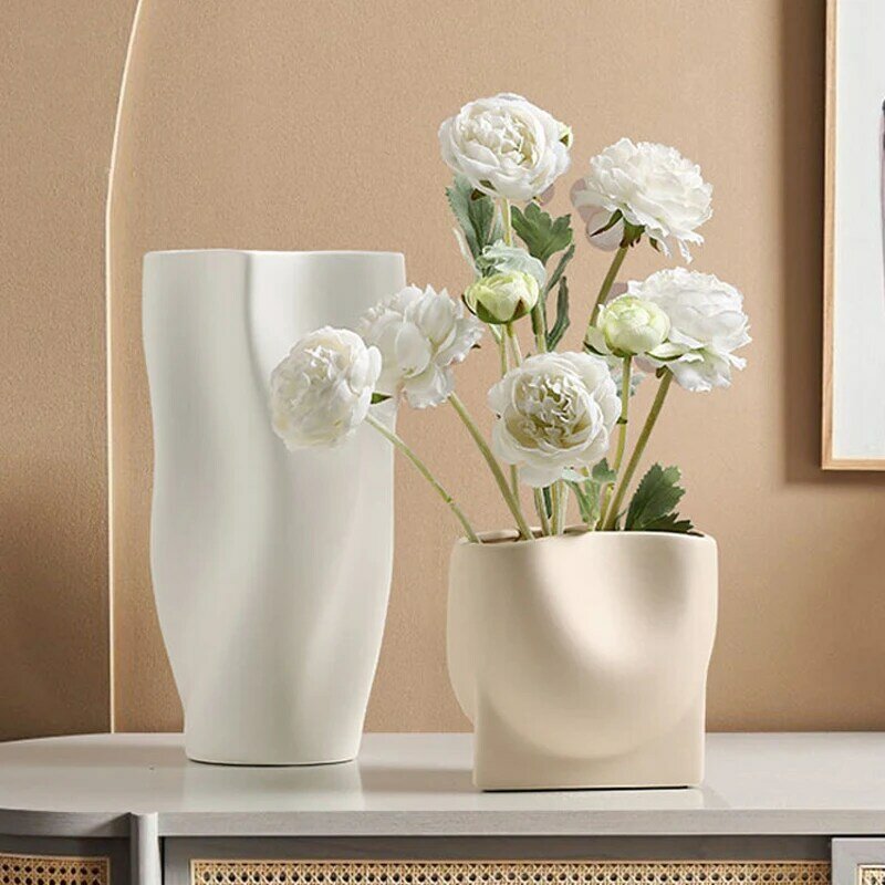 European Modern Creative Porcelain Art Vases Flower Arrangement Home Decor Living Room Decoration Furnishings Ornament Artware