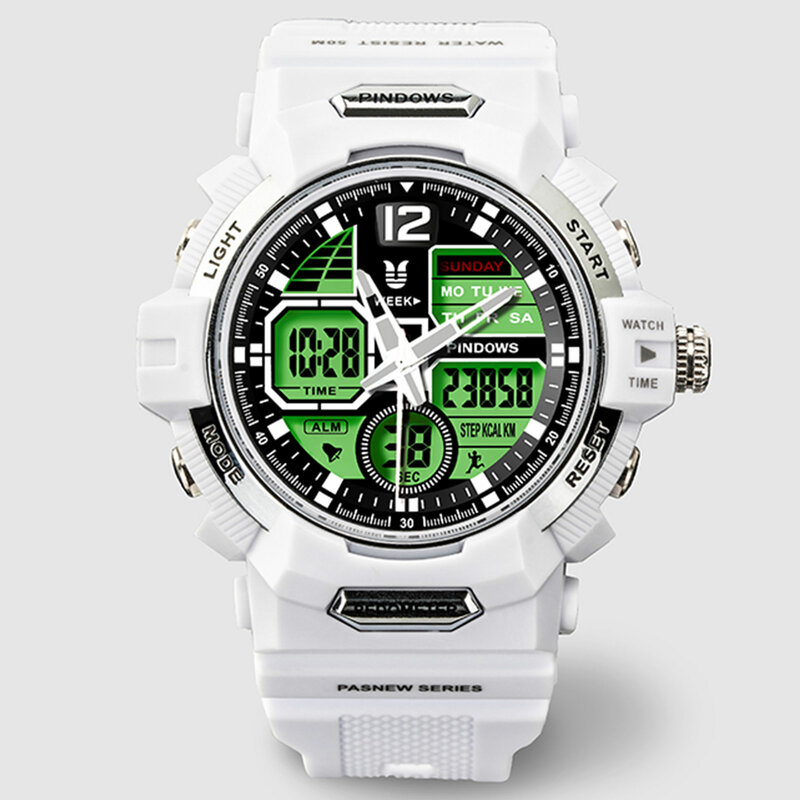 PINDOWS Sport Watch Men Big Dial LED Digital Quartz Wrist Watches Men's Top Brand Luxury Digital-watch Military Army Clock Male