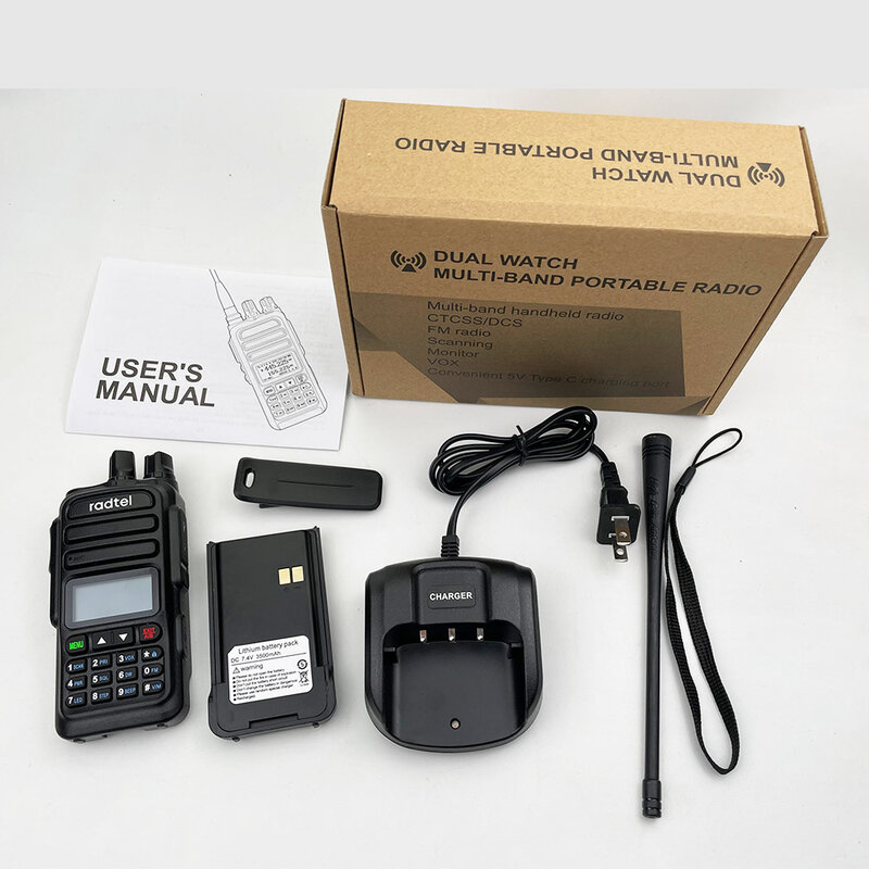 Radtel-walkie-talkie con banda de aire, escáner de policía de Color, RT-830 NOAA, canal meteorológico, 6 bandas, Amateur, Radio bidireccional, 128CH