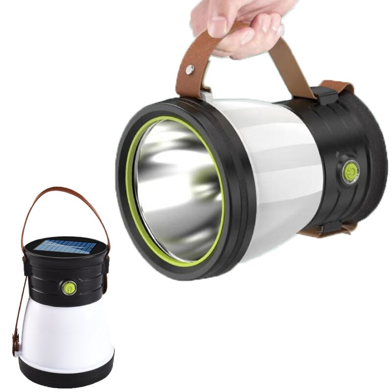 Lampe solaire Portable, Rechargeable par USB, 2 Modes d'éclairage, luminaire d'extérieur multifonctionnel, idéal pour le Camping ou la maison
