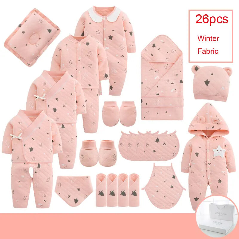 Conjunto de ropa para bebé recién nacido, 100% algodón, Unisex, 0 a 3 meses, 18/22/24 piezas