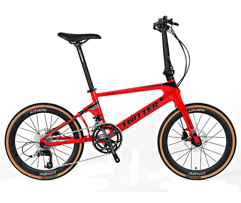 Cuadro de bicicleta plegable de carbono, F451, Twitter, 22 pulgadas, ultraligero, 451, BSA68, Marco de fibra de carbono, freno de disco, QR, 100mm, 135mm, Cable interno