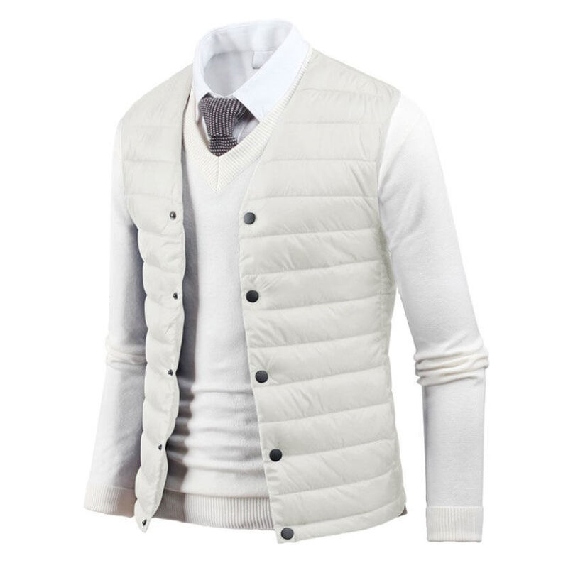 Chaleco acolchado con cuello en V para hombre, chaqueta con calefacción, abrigo masculino, ropa clásica de oficina de negocios, novedad de 2022