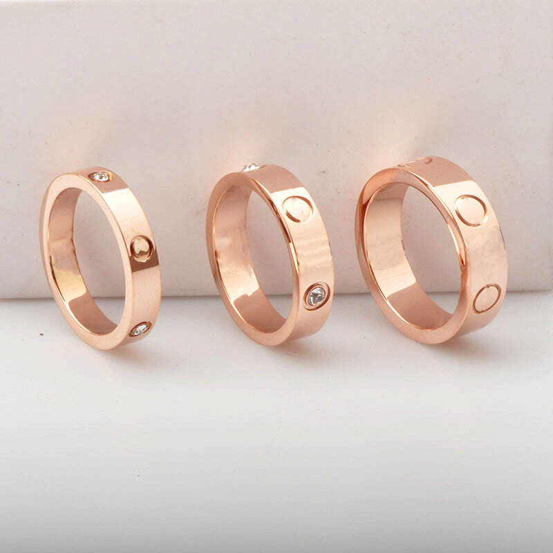 2022 neue Rose Ring frauen Mode Schmuck 316L Edelstahl Titan Stahl Ring Zeigefinger Ring Wasserdicht Geschenk Frauen