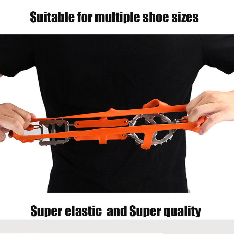 18 Teeth Climbing Crampons for outdoor winter Walk Ice Fishing Snow Shoes Antiskid Shoes Manganese Steel Shoe Covers
