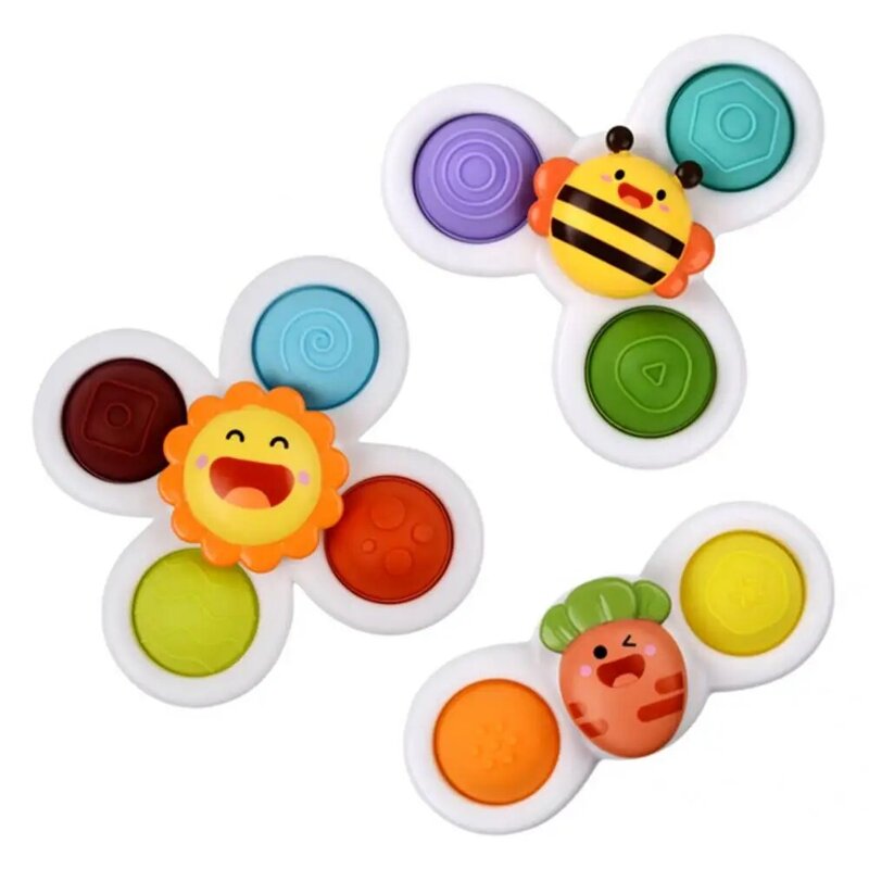 3Pcs Zuig Spinner Grappige Educatief Interactieve Zuignap Babybadje Speelgoed Zuignap Speelgoed Voor Kind