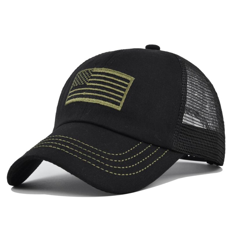 새로운 남성 메쉬 야구 모자, 남성 여성 전술 육군 군사 아빠 모자, 미국 미국 국기 미국 남여 힙합 모자, 야외 스포츠 모자