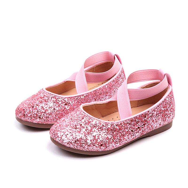 Ballerine per ragazze Baby Dance Party Girls Shoes Glitter scarpe per bambini Gold Bling Princess Shoes 3-12 anni scarpe per bambini