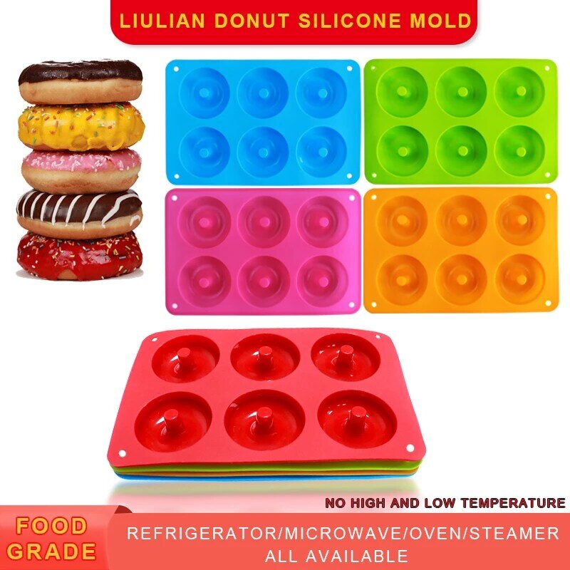 Donut Mold Silicone Chocolate Non-Stick Candy Mould Round Donut Bakery Baking Pan DIY Handmade Dessert Cake Molds