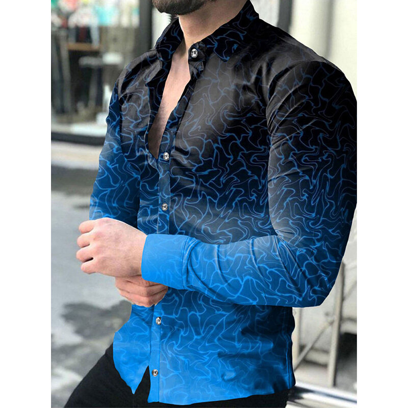 Herbst Mode Luxus Social Shirts Männer Drehen Unten Kragen Hemd Casual Dots Drucken Langarm Shirts Herren Kleidung ca