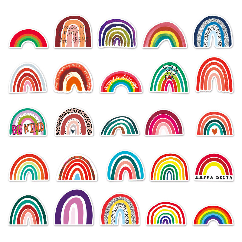 50 colorido arco-íris ponte personalidade diy graffiti adesivos bagagem colorido geladeira capacete decoração adesivos brinquedos