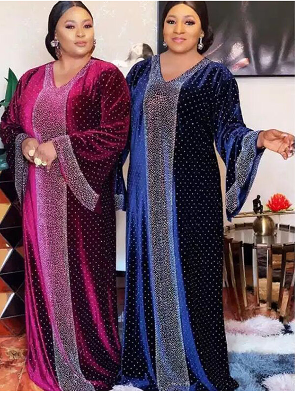 Abaya – Robe Longue en velours pour femmes, tenue musulmane, Hijab, vêtements africains, Kaftan, nouvelle collection 2022