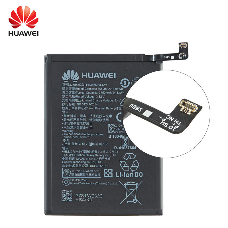 Huawei-Huawei用バッテリー100%,Huawei v10,P10 plus,Honor 20s,Honor 8x,Play,Mate 20,8X,3750mAh