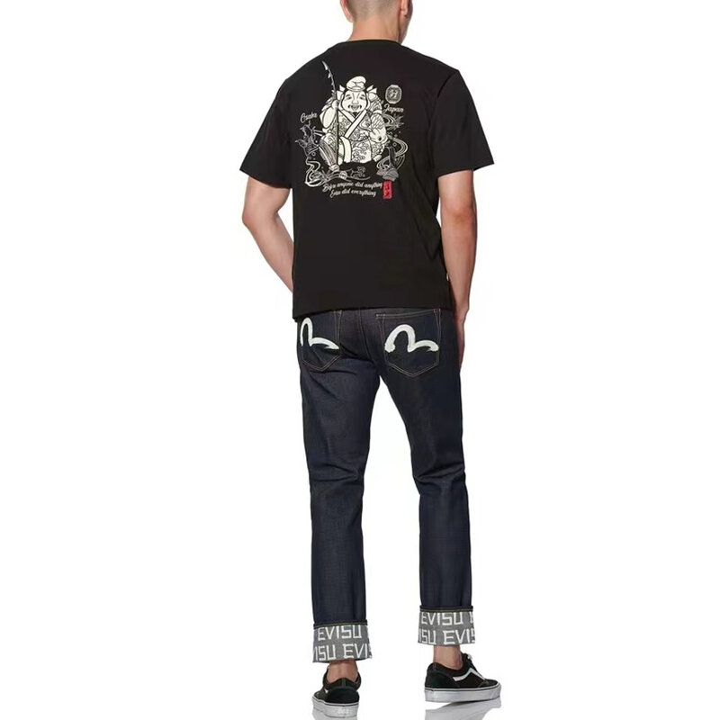 Pantalones vaqueros con estampado de gaviota para hombre, Jeans de alta calidad, estilo japonés, a la moda, nuevo patrón bordado M, 2022