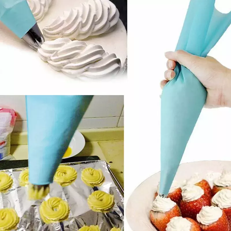 4 sztuk worek cukierniczy silikonowe oblodzenie rurociągi rękaw cukierniczy do kremu dysza DIY ciasto dekorowanie narzędzia do pieczenia