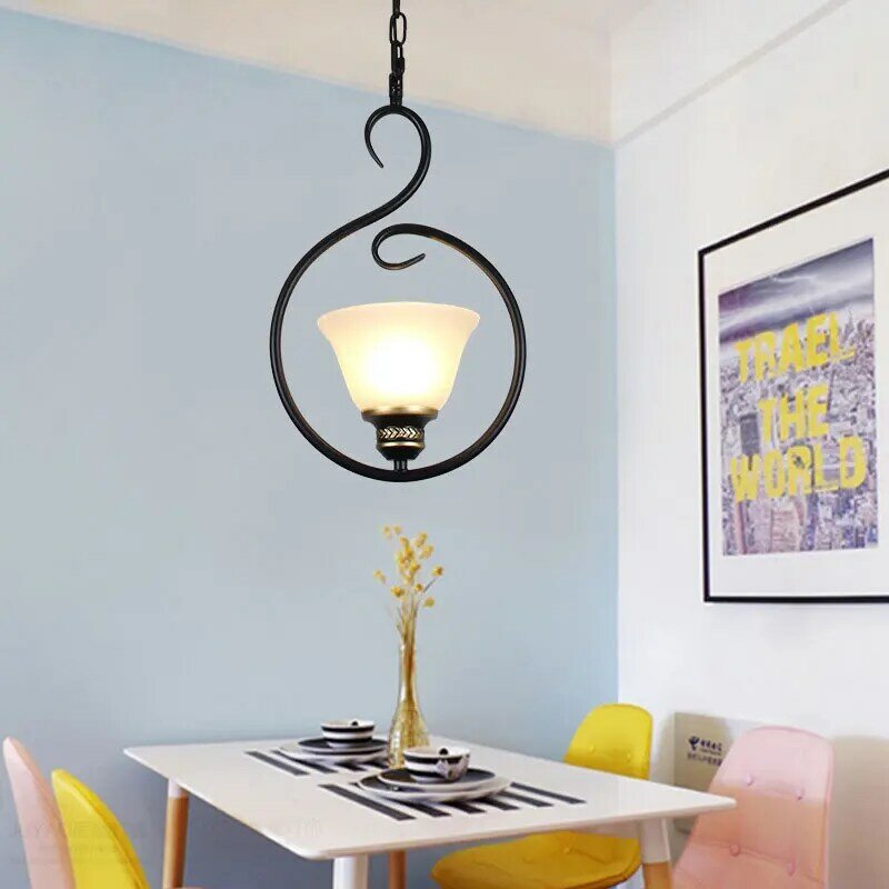 Американская стеклянная люстра, лампа для коридора, простая потолочная лампа в стиле ретро для балкона, ресторана, Европейский декоративны...