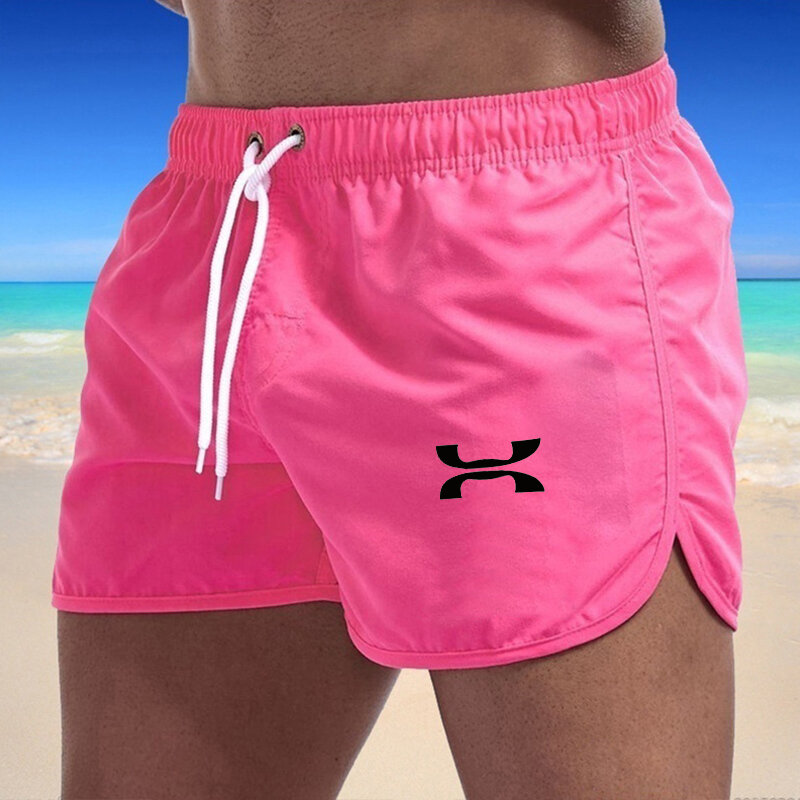 Pantaloncini da spiaggia da uomo 2023 New Hot Summer Swim Trunks Quick Dry Fitness pantaloncini Casual Beachwear Sport pantaloncini da palestra slip da tavola di marca