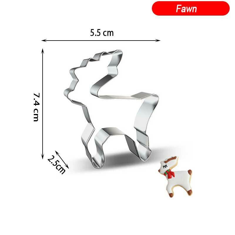 Christmas fawn Cookie Cutter Gingerbread Xmas Tree Mold Christmas Cake Decoration Tool Navidad Gift DIY Baking Biscuit Mouldols