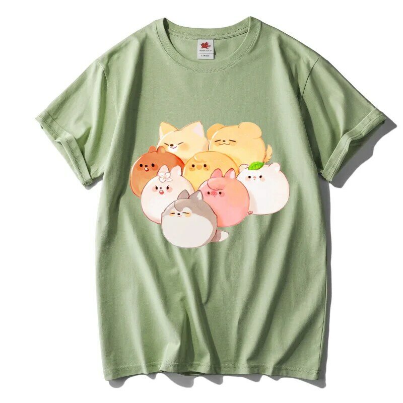Camiseta Coreana de algodón de alta calidad para mujer, ropa con estampado de dibujos animados de Skzoo, Harajuku, kawaii, para ocio, novedad de verano