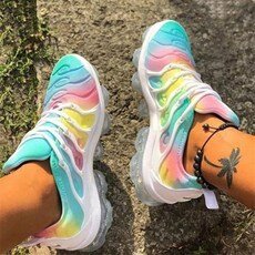Trendy brand Women Casual Shoes Rainbow Sport Shoes Breathable Walking Flat Shoes Ladies Vulcanized Running Sneakers Footwear