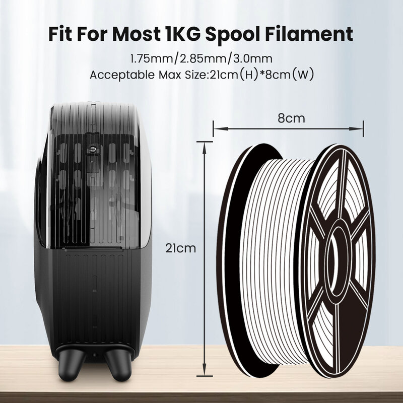 Filamento 3d caixa de secagem filamentos suporte de armazenamento fdm 3d filamentos secador de filamento s2 transporte rápido