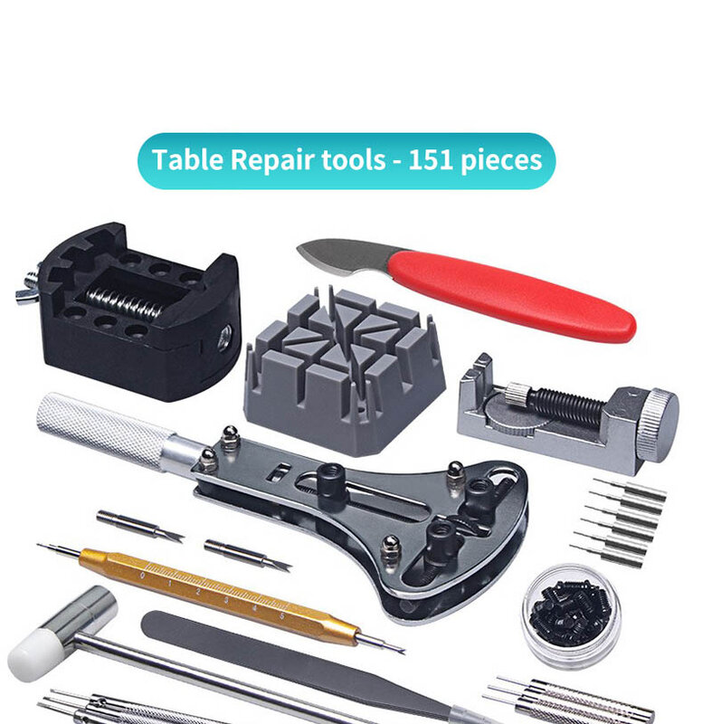 Kit de herramientas de reparación de relojes-juegos de bolsas de almacenamiento avanzado, combinación de ferretería, cuidado de reparación, eliminador de relojes