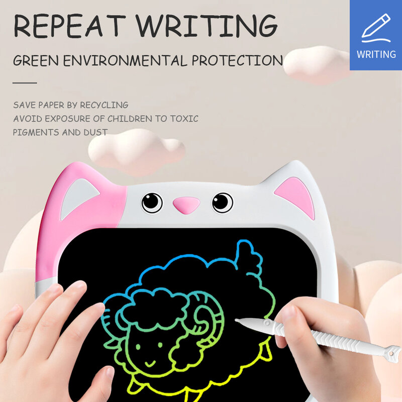12 Inci Portabel & Dapat Digunakan Kembali LCD Tablet Menulis Elektronik Papan Gambar Alat Pembelajaran Pendidikan Mainan Anak-anak Hadiah Anak-anak