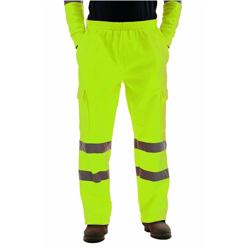 Pantalones gruesos informales para hombre, ropa de trabajo de seguridad, pantalones de Jogging, estructura reflectante, ropa deportiva suelta, 4 colores