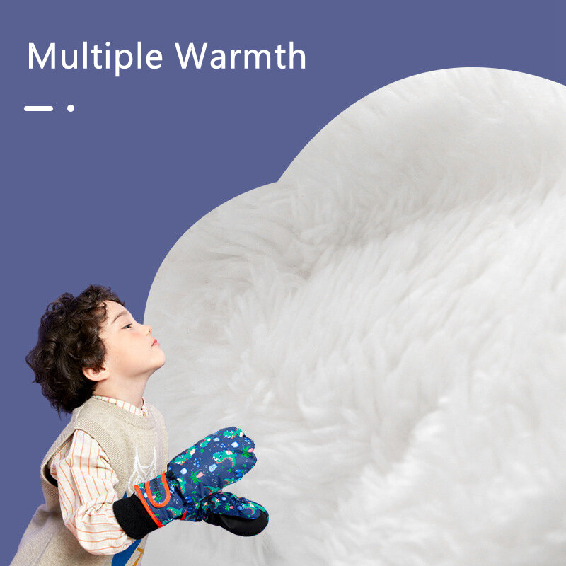 -30 ℃ addensare bambini guanti antivento guanti termici caldi invernali per bambini guanti da snowboard guanti da neve da sci per ragazze