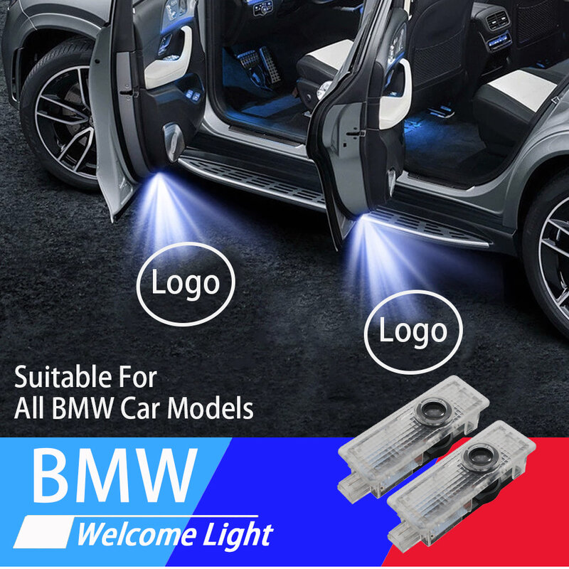 4 pçs luz da porta do carro led logotipo emblema projetor lâmpadas luzes acessórios interiores luces led para decoração automóvel