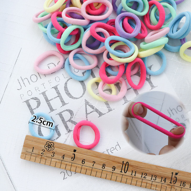 50/100pcs Kids Elastic Hair Bands Girls Sweets Scrunchie Rubber Band for Children Hair Ties Clips Headband Baby Hair Accessories