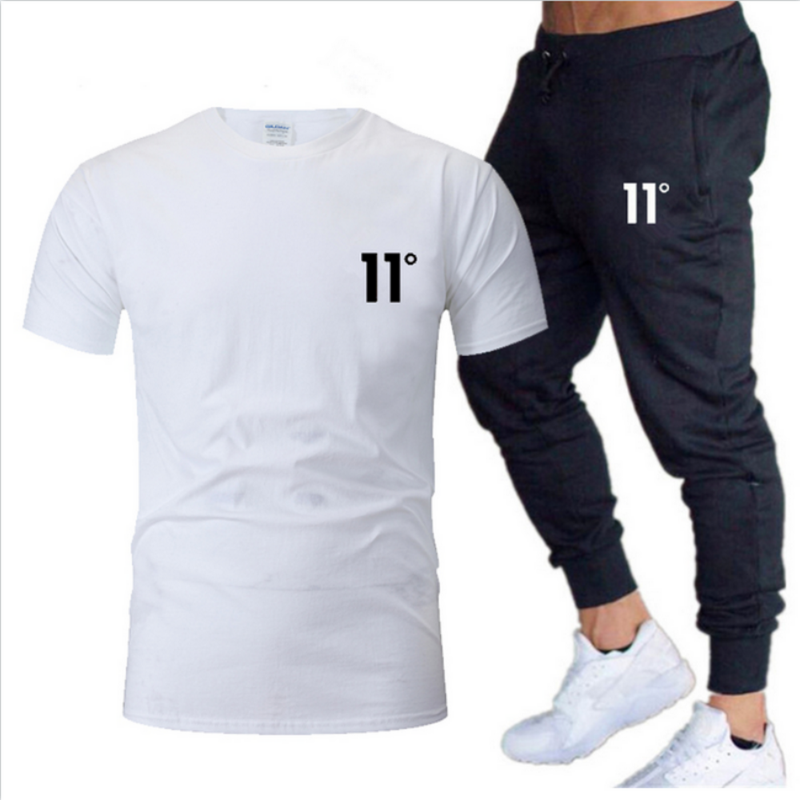 Marca masculina manga curta camiseta + agasalho correndo agasalho alta qualidade basquete wear calças de fitness jogging calças 2022 novo
