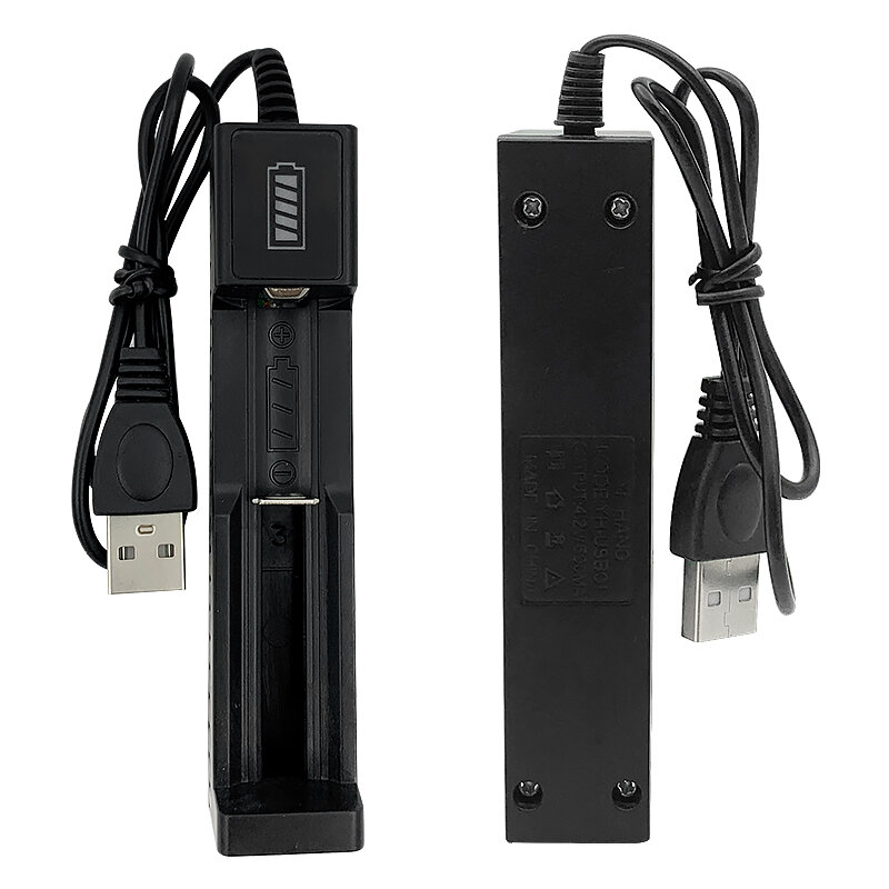 Pengisi Daya Tunggal USB 18650 Baru untuk 14650 16650 18350 3.7V Baterai Lithium Isi Ulang Pengisi Daya Pintar Tampilan LED Pengisi Daya Cepat