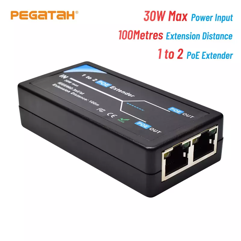 PEGATAH 1 /2/ 4  Port PoE Extender IEEE802.3af poe extender for ip port max extend 120m transmission extender for ip camera