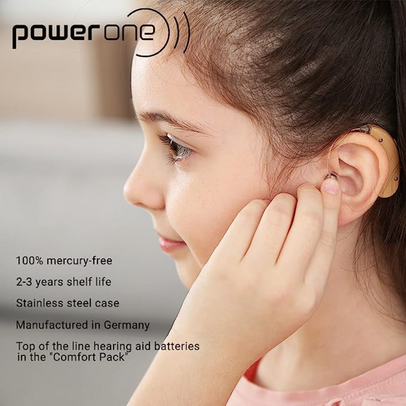 بطارية جهاز مساعدة السمع p10 من Power One بطارية لاسلكية من الزنك تعمل لاسلكيًا ومزودة بالزئبق بقوة 1.45 فولت PR70 بطاريات مساعدة في السمع