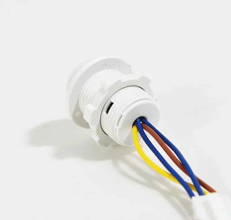 LED赤外線白色光センサー,40mm調整可能,1ピース,モーションセンサー,時間遅延,家庭用照明pirスイッチ