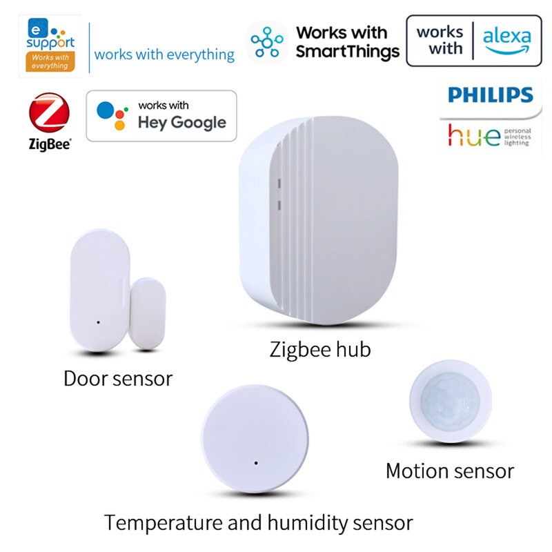 Zigbee sensor de porta branco conexão zigbee sem fio mini sensor contato para a segurança doméstica e automação residencial inteligente