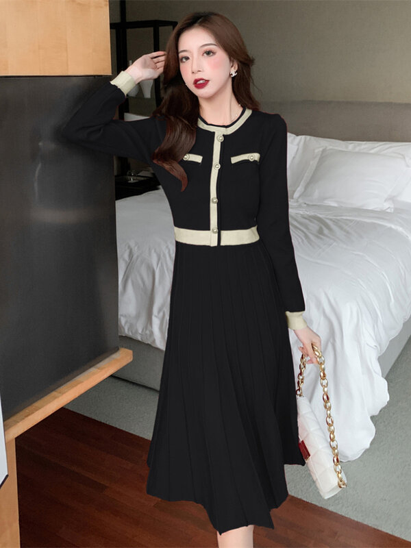 Yujie – jupe longue plissée à taille Slim, nouvelle collection automne hiver 2022