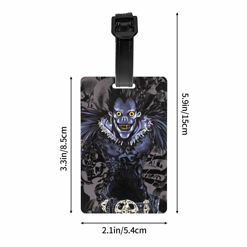 Custom Cool Death Note Ryuk Luggage Tag With Name Card Anime Manga Privacy Cover ID Label for Travel Bag Suitcase