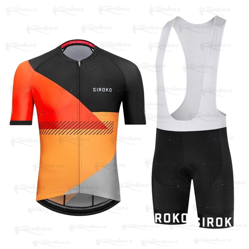 2022 NEW SIROKO Team Cycling Jersey Sets Summer Bike Short Sleeve Men Bike Clothes Wear Bib Shorts Breathable 20D Pad Ciclismo