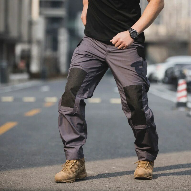 Pantalones tácticos militares para hombre, pantalones Cargo informales sueltos con múltiples bolsillos, para senderismo, montañismo y correr deportes, sección delgada